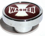 UP Washer Control Knob Chrome Aluminum w/ Red Maltese Cross Sticker #23622