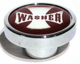 UP Washer Control Knob Chrome Aluminum w/ Red Maltese Cross Sticker #23622