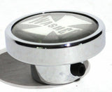 UP Washer Control Knob Chrome Aluminum w/ Silver Maltese Cross Sticker #23623