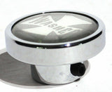 UP Washer Control Knob Chrome Aluminum w/ Silver Maltese Cross Sticker #23623