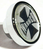 UP Washer Control Knob Chrome Aluminum w/ Silver Maltese Cross Sticker #23623