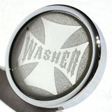UP Washer Control Knob Chrome Aluminum w/ Silver Maltese Cross Sticker #23623