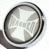 UP Washer Control Knob Chrome Aluminum w/ Silver Maltese Cross Sticker #23623