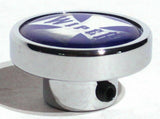 UP Wiper Control Knob Chrome Aluminum w/ Blue Maltese Cross Sticker #23625
