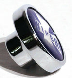 UP Wiper Control Knob Chrome Aluminum w/ Blue Maltese Cross Sticker #23625