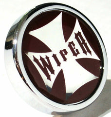 UP Wiper Control Knob Chrome Aluminum w/ Red Maltese Cross Sticker #23628