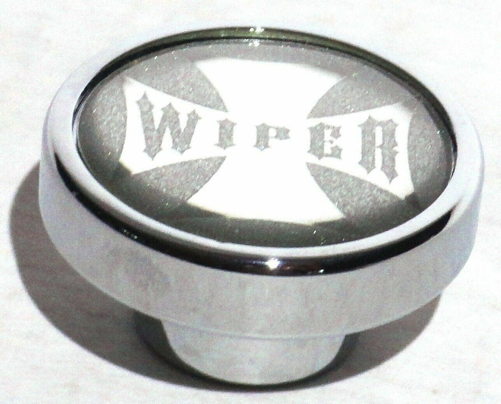 Wiper Control Knob Chrome Aluminum w/ Silver Maltese Cross Sticker UP#23629