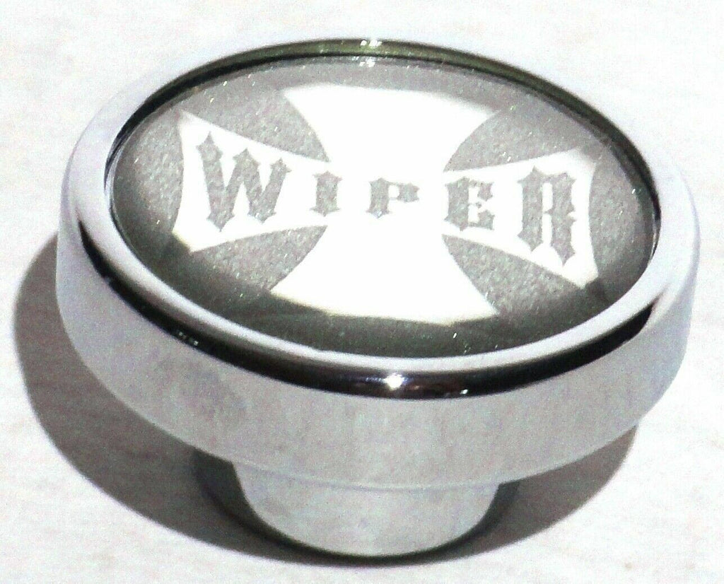 Wiper Control Knob Chrome Aluminum w/ Silver Maltese Cross Sticker UP#23629