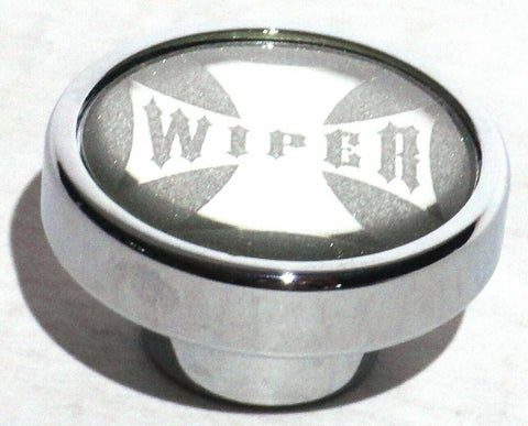 Wiper Control Knob Chrome Aluminum w/ Silver Maltese Cross Sticker UP#23629