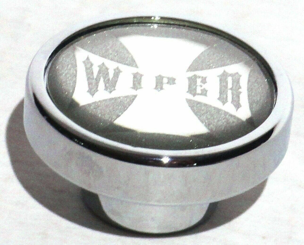 Wiper Control Knob Chrome Aluminum w/ Silver Maltese Cross Sticker UP#23629