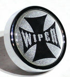 Wiper Control Knob Chrome Aluminum w/ Silver Maltese Cross Sticker UP#23629