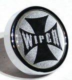 Wiper Control Knob Chrome Aluminum w/ Silver Maltese Cross Sticker UP#23629