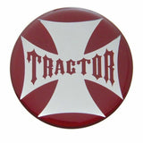 Air Brake Knob Tractor Screw-On Chrome w/ Red Maltese Cross Sticker UP#23658