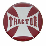 Air Brake Knob Tractor Screw-On Chrome w/ Red Maltese Cross Sticker UP#23658