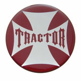Air Brake Knob Tractor Screw-On Chrome w/ Red Maltese Cross Sticker UP#23658