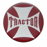 Air Brake Knob Tractor Screw-On Chrome w/ Red Maltese Cross Sticker UP#23658
