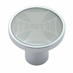Air Brake Knob Tractor Screw-On Chrome w/ Silver Maltese Cross Sticker UP#23659