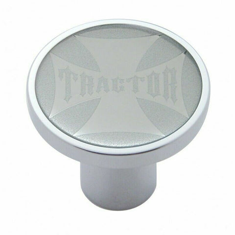 Air Brake Knob Tractor Screw-On Chrome w/ Silver Maltese Cross Sticker UP#23659
