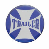 UP Air Brake Knob Trailer Screw-On Chrome w/ Blue Maltese Cross Sticker #23661