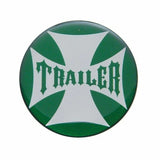 Air Brake Knob Trailer Screw-On Chrome w/ Green Maltese Cross Sticker UP#23662
