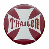 UP Air Brake Knob Trailer Screw-On Chrome w/ Red Maltese Cross Sticker #23664