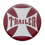 UP Air Brake Knob Trailer Screw-On Chrome w/ Red Maltese Cross Sticker #23664
