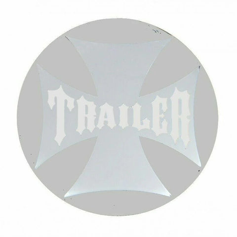 Air Brake Knob Trailer Screw-On Chrome w/ Silver Maltese Cross Sticker UP#23665