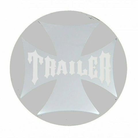 Air Brake Knob Trailer Screw-On Chrome w/ Silver Maltese Cross Sticker UP#23665