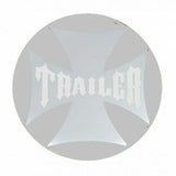 Air Brake Knob Trailer Screw-On Chrome w/ Silver Maltese Cross Sticker UP#23665