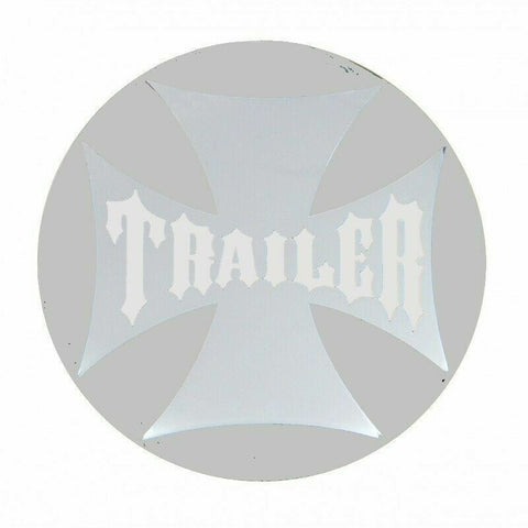Air Brake Knob Trailer Screw-On Chrome w/ Silver Maltese Cross Sticker UP#23665