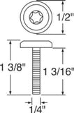 Dash Panel Screws for Kenworth Torx Head Chrome 1 3/8" UP#23822-1 Set of 2