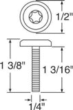 Dash Panel Screws for Kenworth Torx Head Chrome 1 3/8" UP#23822 Set of 12