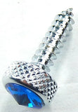 Upper Dash Screws for Kenworth Chrome Knurled Blue Jewel 1" UP#23881-6 Per Pack