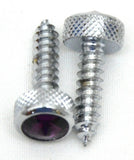 Upper Dash Screws for Kenworth Chrome Knurled Purple Jewel 1" UP#23884 Set of 6