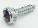 Upper Dash Screws for Kenworth Chrome Knurled Purple Jewel 1" UP#23884 Set of 6