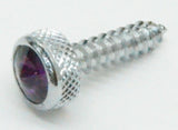 Upper Dash Screws for Kenworth Chrome Knurled Purple Jewel 1" UP#23884 Set of 6