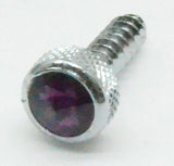 Upper Dash Screws for Kenworth Chrome Knurled Purple Jewel 1" UP#23884 Set of 6