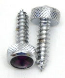 Upper Dash Screws for Kenworth Chrome Knurled Purple Jewel 1" UP#23884 Set of 6