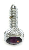 Upper Dash Screws for Kenworth Chrome Knurled Purple Jewel 1" UP#23884 Set of 6