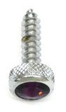 Upper Dash Screws for Kenworth Chrome Knurled Purple Jewel 1" UP#23884 Set of 6