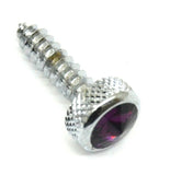 Upper Dash Screws for Kenworth Chrome Knurled Purple Jewel 1" UP#23884 Set of 6