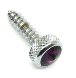 Upper Dash Screws for Kenworth Chrome Knurled Purple Jewel 1" UP#23884 Set of 6