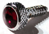 Kenworth Chrome Upper Dash Screws Red Jewel Knurled 1" UP#23885 Set of 6