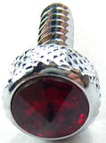 Kenworth Chrome Upper Dash Screws Red Jewel Knurled 1" UP#23885 Set of 6