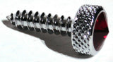 Kenworth Chrome Upper Dash Screws Red Jewel Knurled 1" UP#23885 Set of 2