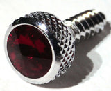 Kenworth Chrome Upper Dash Screws Red Jewel Knurled 1" UP#23885 Set of 2