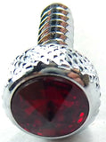 Kenworth Chrome Upper Dash Screws Red Jewel Knurled 1" UP#23885 Set of 2