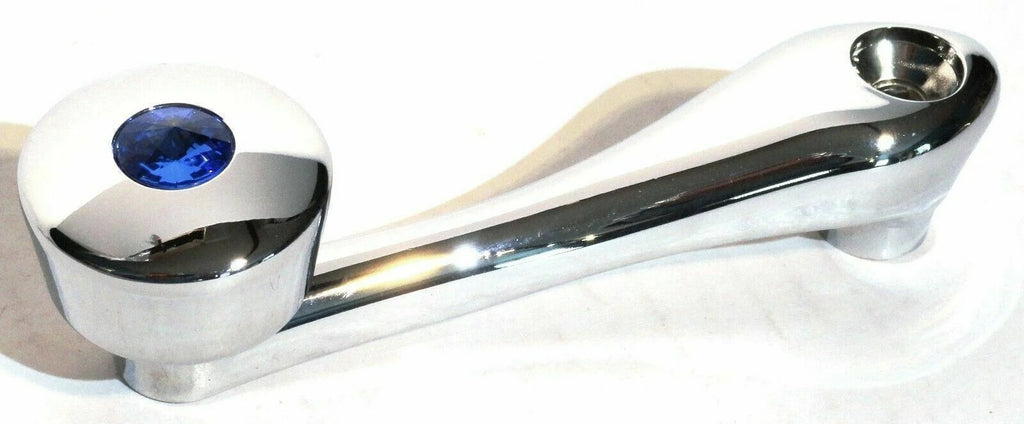 Window Crank for 3/8" Square Regulator Shaft Blue Jewel Chrome UP#24023 Each