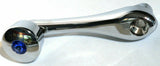 Window Crank for 3/8" Square Regulator Shaft Blue Jewel Chrome UP#24023 Each