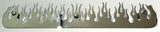 GG Mudflap Plates Flames 16" x 3" Tall Chrome Bolt-on W/Hardware #30120 Pair